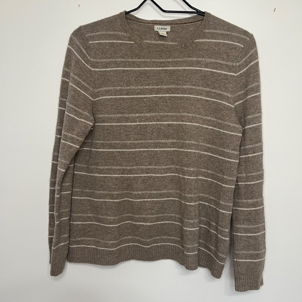 L.L. Bean Cashmere Sweater Women's M Capsule Old Money Minimalist Neutral